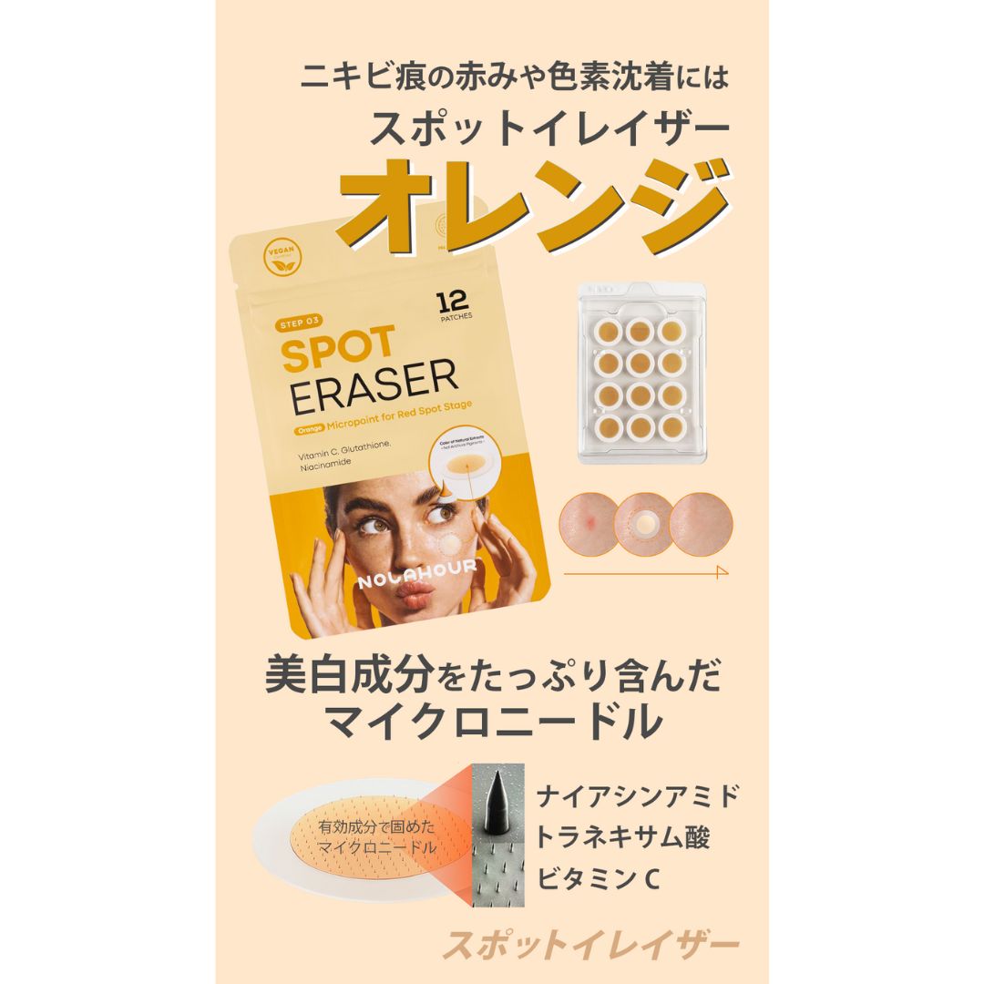 ノラアワー スポットイレイザー 3種セット(グリーン・ブルー・オレンジ)合計84枚入り(9枚+63枚+12枚) ニキビパッチ 韓国ニキビパッチ